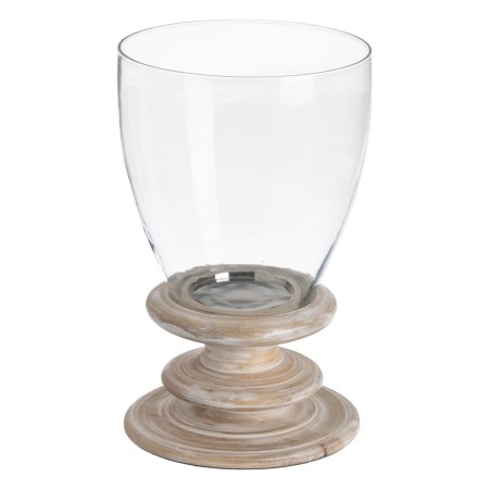 Bougeoir Blanc Bois Verre 24 x 24 x 39 cm | Tienda24 - Global Online Shop Tienda24.eu