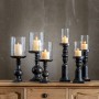 Candleholder Black Wood Crystal 23 x 23 x 58 cm | Tienda24 - Global Online Shop Tienda24.eu