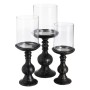 Bougeoir Noir Bois Verre 23 x 23 x 58 cm | Tienda24 - Global Online Shop Tienda24.eu