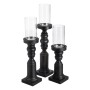 Candleholder Black Wood Crystal 12 x 12 x 62 cm | Tienda24 - Global Online Shop Tienda24.eu