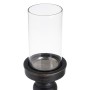 Bougeoir Noir Bois Verre 12 x 12 x 55 cm | Tienda24 - Global Online Shop Tienda24.eu