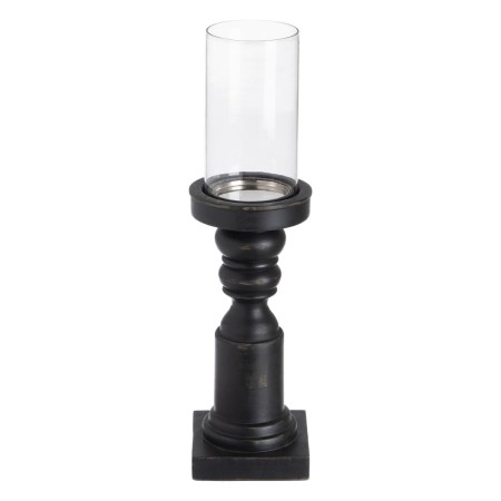 Candleholder Black Wood Crystal 12 x 12 x 47 cm | Tienda24 - Global Online Shop Tienda24.eu