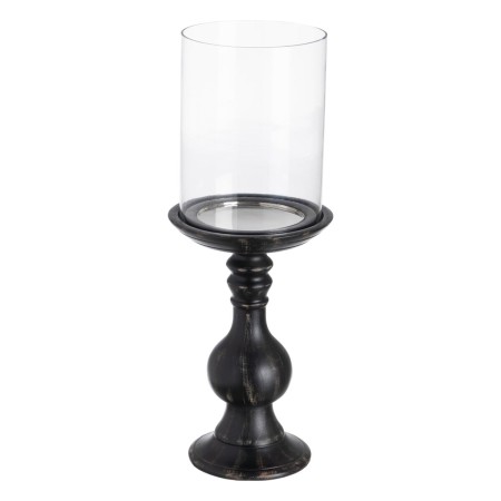 Bougeoir Noir Bois Verre 20 x 20 x 53 cm | Tienda24 - Global Online Shop Tienda24.eu