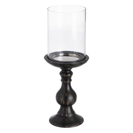 Candleholder Black Wood Crystal 18 x 18 x 47 cm | Tienda24 - Global Online Shop Tienda24.eu