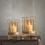 Candleholder Brown Golden Wood Crystal Steel 18 x 18 x 25 cm | Tienda24 - Global Online Shop Tienda24.eu