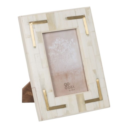 Cadre photo Crème Doré Résine Cuivre 10 x 15 cm 17 x 1,5 x 22 cm de BigBuy Home, Cadres muraux et de table - Réf : S8807235, ...