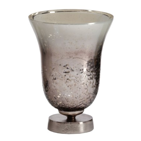 Vaso Prateado Alumínio Cristal 21 x 21 x 28 cm de BigBuy Home, Jarrões - Ref: S8807272, Preço: 44,08 €, Desconto: %