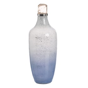 Bouteille Bleu Argenté Résine Verre 16 x 16 x 44 cm Décorative de BigBuy Home, Objets de décoration - Réf : S8807304, Prix : ...