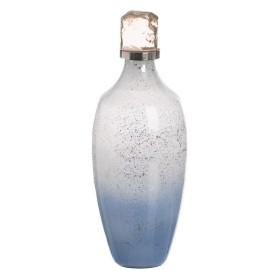 Bouteille Bleu Argenté Résine Verre 12 x 12 x 33 cm Décorative de BigBuy Home, Objets de décoration - Réf : S8807305, Prix : ...