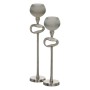 Candleholder Grey Silver Aluminium Crystal 11 x 11 x 56 cm | Tienda24 - Global Online Shop Tienda24.eu