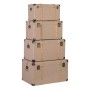 Lot de paniers Taupe Lin Métal Bois MDF 77 x 47 x 42 cm (4 Unités) de BigBuy Home, Boîtes et coffres de rangement - Réf : S88...