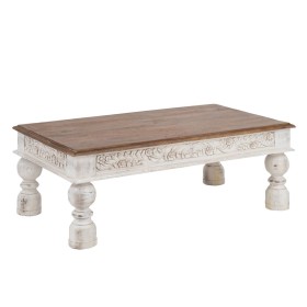 Mesa de Centro Blanco Natural 120 x 70 x 45 cm de BigBuy Home, Mesas - Ref: S8807362, Precio: 342,95 €, Descuento: %