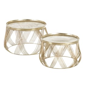 Set of 2 tables Golden 56 x 56 x 37 cm (2 Units) by BigBuy Home, Tables - Ref: S8807379, Price: 292,64 €, Discount: %