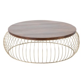 Mesa de Centro Dourado Natural 103 x 103 x 33 cm de BigBuy Home, Jogos de móveis - Ref: S8807389, Preço: 283,50 €, Desconto: %