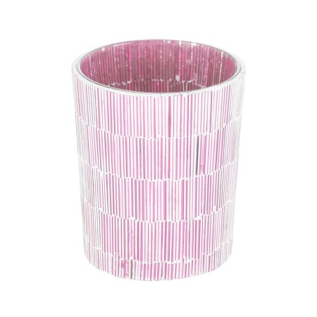 Bougeoir Rose Verre Ciment 10 x 10 x 13 cm | Tienda24 - Global Online Shop Tienda24.eu