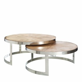 Table Basse Argenté Naturel 100 x 100 x 45 cm (2 Unités) de BigBuy Home, Tables - Réf : S8807426, Prix : 594,42 €, Remise : %