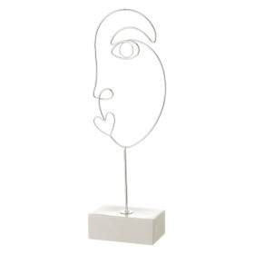 Figura Decorativa Blanco Plateado Cerámica Hierro 15,7 x 8 x 42,9 cm de BigBuy Home, Adornos - Ref: S8807478, Precio: 6,88 €,...