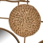 Decorazione da Parete Dorato Naturale Ferro Specchio Fibra naturale 75 x 5 x 74 cm di BigBuy Home, Soprammobili - Rif: S88074...