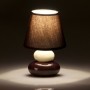 Lampe de bureau Marron Crème PVC Tissu Céramique 40 W 15 x 15 x 23 cm de BigBuy Home, Lampes de chevet - Réf : S8807631, Prix...