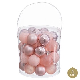 Bolas de Navidad Rosa Plástico Ø 5 cm (40 unidades) de BigBuy Home, Navidad - Ref: S8807632, Precio: 13,26 €, Descuento: %