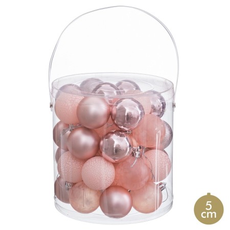 Christmas Baubles Pink Plastic Ø 5 cm (40 Units) by BigBuy Home, Christmas - Ref: S8807632, Price: 13,26 €, Discount: %