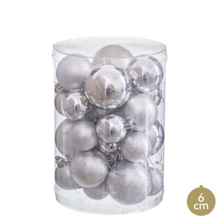 Boules de Noël Argenté Plastique (27 Unités) | Tienda24 - Global Online Shop Tienda24.eu