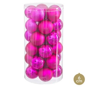 Christmas Baubles Fuchsia Plastic Ø 6 cm (30 Units) by BigBuy Home, Christmas - Ref: S8807651, Price: 10,22 €, Discount: %