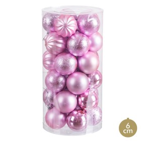 Boules de Noël Rose Plastique Ø 6 cm (30 Unités) de BigBuy Home, Noël - Réf : S8807662, Prix : 10,22 €, Remise : %