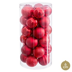 Bolas de Natal Vermelho Plástico Ø 6 cm (30 Unidades) de BigBuy Home, Natal - Ref: S8807665, Preço: 10,26 €, Desconto: %