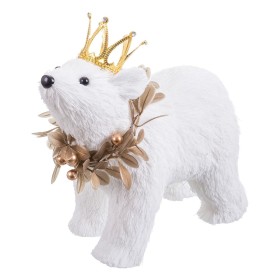 Adorno Natalício Branco Ouro Urso 21 x 11 x 18 cm de BigBuy Home, Natal - Ref: S8807688, Preço: 15,19 €, Desconto: %