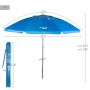 Parasol Aktive Azul Poliéster Alumínio 220 x 225 x 220 cm (6 Unidades) de Aktive, Sombrinhas - Ref: S8902927, Preço: 139,74 €...