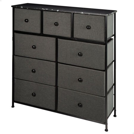 Chest of drawers Max Home Black Grey Marble 100 x 100 x 30 cm | Tienda24 - Global Online Shop Tienda24.eu