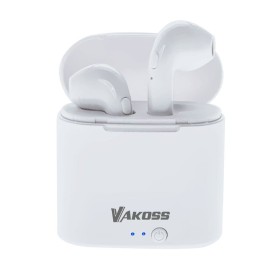 Auricolari in Ear Bluetooth Vakoss SK-832BW Bianco Multicolore di Vakoss, Cuffie Bluetooth a un solo orecchio - Rif: S9105131...