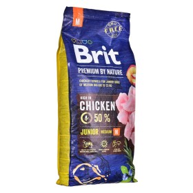 Nourriture Brit Premium By Nature Junior M Petit/Junior Poulet 15 kg de Brit, Sèche - Réf : S9105584, Prix : 49,83 €, Remise : %