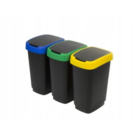 Waste bin Rotho Twist Blue Black Red Green 25 L Plastic | Tienda24 - Global Online Shop Tienda24.eu