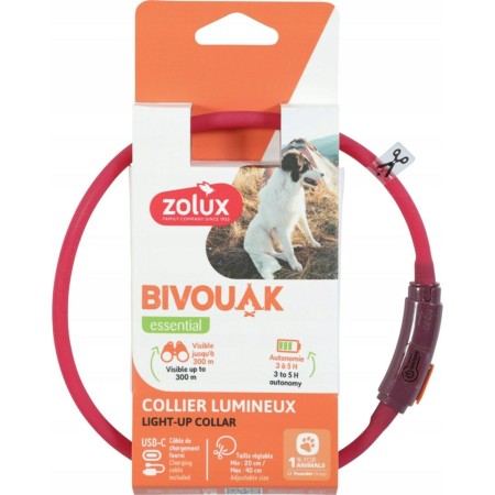 Coleira para Cães Zolux BIVOUAK LED Vermelho 40 cm 20 cm de Zolux, Coleiras - Ref: S91107511, Preço: 7,49 €, Desconto: %