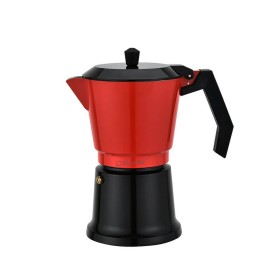 Italian Coffee Pot Feel Maestro MR-1657-6 Black Red Aluminium 300 ml 6 Cups by Feel Maestro, Stovetop Coffee Makers - Ref: S9...