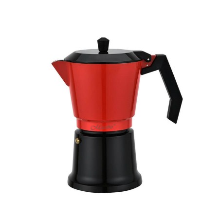 Italian Coffee Pot Feel Maestro MR-1657-6 Black Red Aluminium 300 ml 6 Cups by Feel Maestro, Stovetop Coffee Makers - Ref: S9...