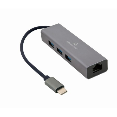 Hub USB-C 4 Puertos GEMBIRD A-CMU3-LAN-01 Blanco Gris de GEMBIRD, Hubs USB - Ref: S9115214, Precio: 18,61 €, Descuento: %