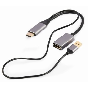 Adattatore DisplayPort con HDMI GEMBIRD A-HDMIM-DPF-02 Nero 4K Ultra HD (1 Unità) di GEMBIRD, Traino e sollevamento - Rif: S9...