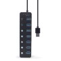 Hub USB GEMBIRD UHB-U3P7P-01 Noir de GEMBIRD, Hubs USB - Réf : S9123264, Prix : 23,53 €, Remise : %