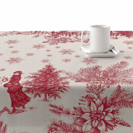 Fleckenabweisende geharzte Tischdecke Belum Christmas Toile Rot Leinen 140 x 140 cm | Tienda24 - Global Online Shop Tienda24.eu