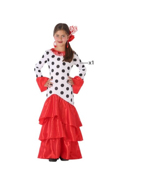 Costume for Children Red Flamenco Dancer Spain (1 Piece) | Tienda24 Tienda24.eu