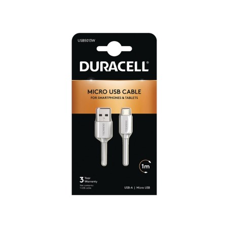 Cavo USB DURACELL USB5013W 1 m Bianco (1 Unità) di DURACELL, Cavi USB - Rif: S9903078, Prezzo: 3,53 €, Sconto: %