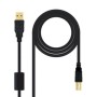 Cabo USB 2.0 A para USB B NANOCABLE 10.01.1205 Preto 5 m de NANOCABLE, Cabos USB - Ref: S9904911, Preço: 5,36 €, Desconto: %