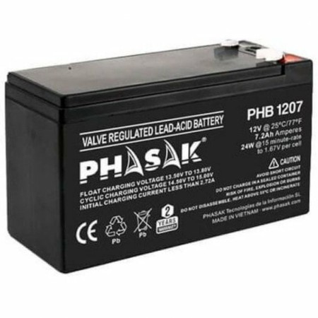 Battery for Uninterruptible Power Supply System UPS Phasak PHB 1207 12 V by Phasak, Replacement batteries for uninterrupted p...