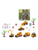 Set mit Fahrzeugen für öffentliche Bauarbeiten 1:64 22 x 22 cm | Tienda24 Tienda24.eu