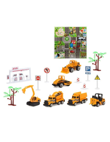 Set mit Fahrzeugen für öffentliche Bauarbeiten 1:64 22 x 22 cm | Tienda24 Tienda24.eu