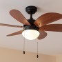 Ceiling Fan with Light Cecotec EnergySilence Aero 365 Black Wood 50 W by Cecotec, Ceiling Fans with Lamp - Ref: V1709129, Pri...