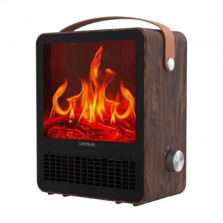 Radiador Cerâmico Elétrico Cecotec ReadyWarm 1500 Ceramic Flames Preto 1500 W de Cecotec, Termoventiladores e aquecedores cer...